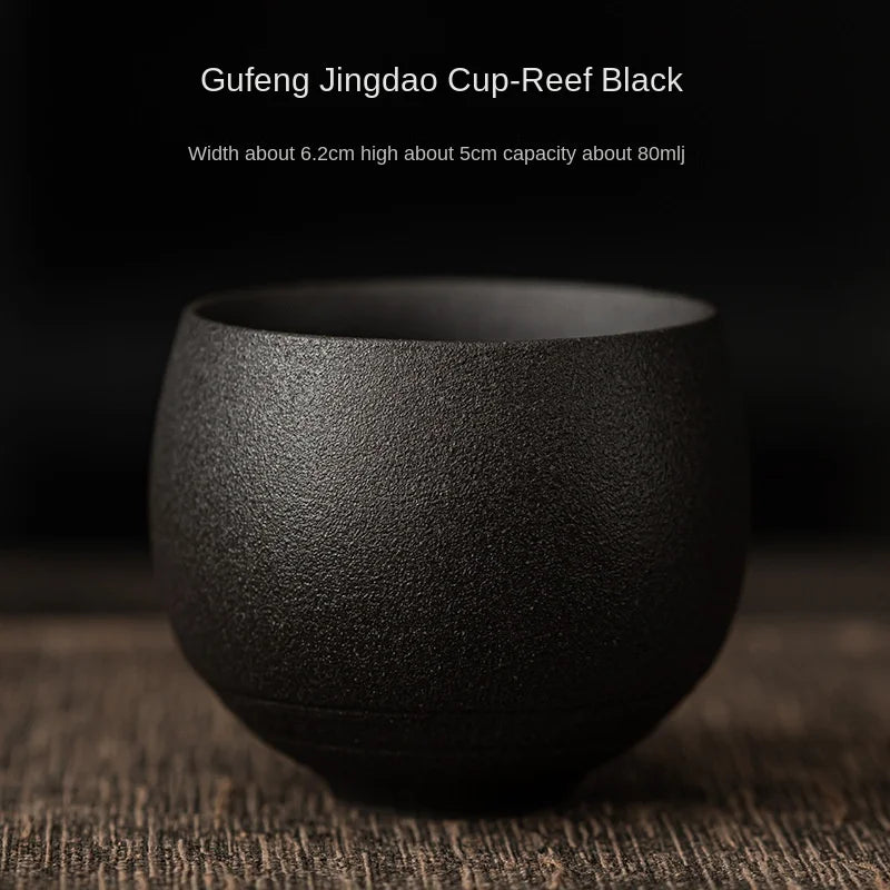 Japanese Handmade Stoneware Tea Cup – Small Kung Fu Single Teacup Vintage Style