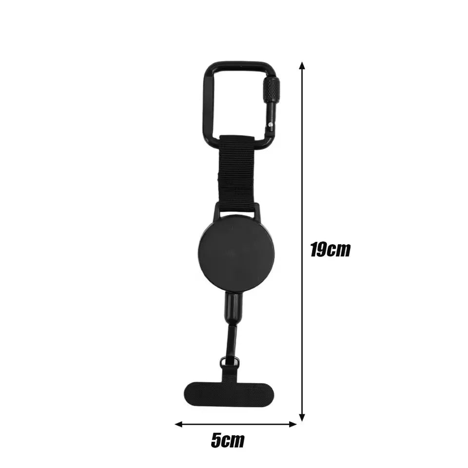 Retractable Anti-Theft Phone Holder – Smartphone Safety Lanyard with Carabiner, Anti-Drop Harness for Hiking & Cycling