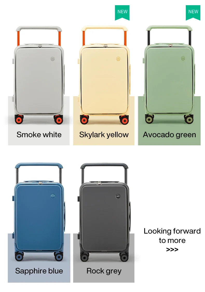 Mixi 20" Wide Handle Carry-On Suitcase — New Design Travel Trolley with Aluminum Frame, Unisex PC Luggage M9275