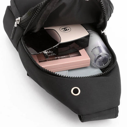 Women's Pure Color Nylon Chest Bag – Casual Shoulder & Crossbody Bag, Fashionable High-Quality Female Bag
