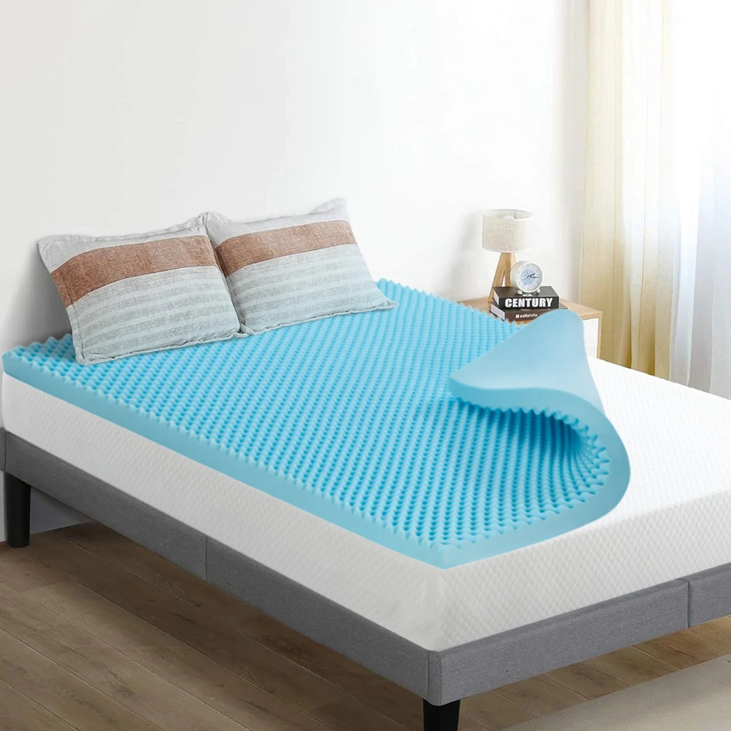 Memory Foam Tatami Mattress Topper - 2 Inch Gel-Infused Foam, Plush & Pressure-Relieving, CertiPUR Certified