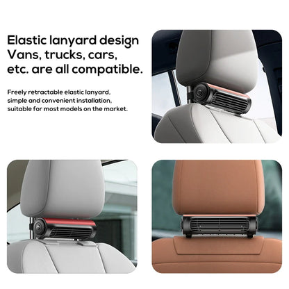 Vissko Portable Car Seat Fan – USB-Powered Headrest Cooling Air Fan with Adjustable Strap for Front & Rear Seats