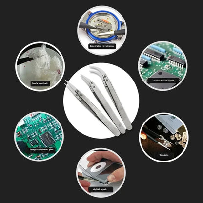 Ceramic Soldering Tweezers - Precision Anti-Static Electronic Repair Tool Set