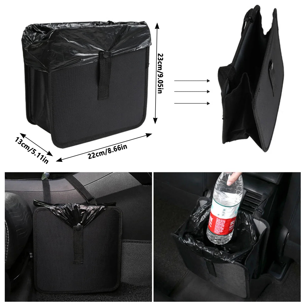 Waterproof Foldable Car Trash Can - Large Capacity Hanging Rubbish Bin & Waste Organizer for Car Accessories