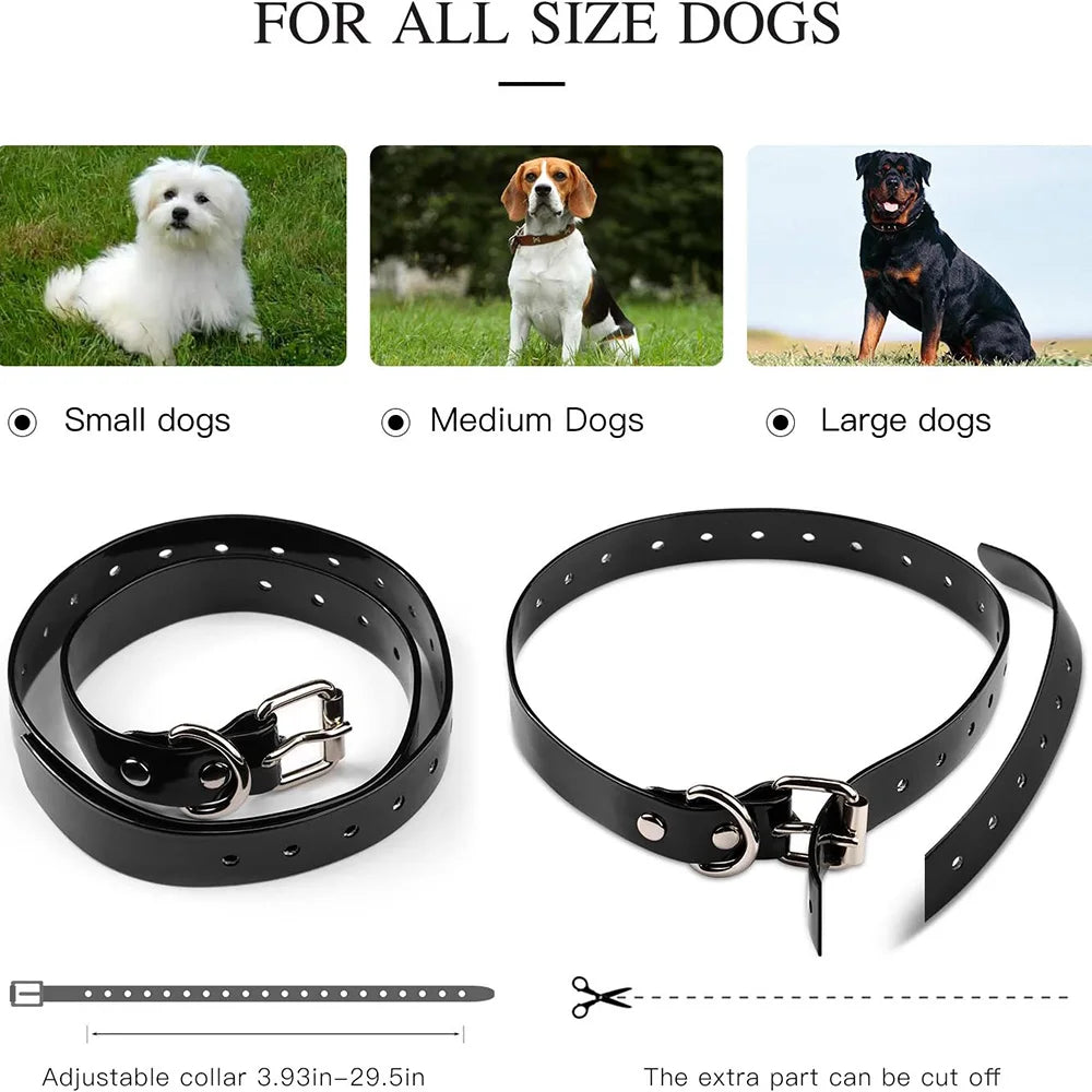 Electric Dog Training Collar - Detachable, Rechargeable Anti-Barking Shock & Vibration Collar for All Dogs with Clicker
