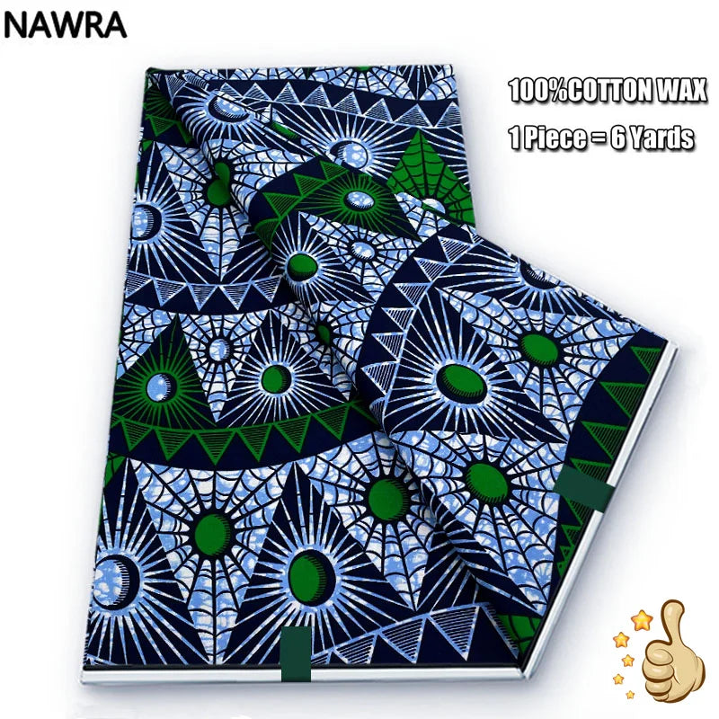 Original 100% Cotton African Wax Print Fabric - Soft Ankara Batik DIY Pagne