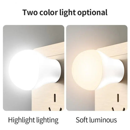 8pcs USB Plug LED Book Lamps: Small Reading Lights for Computer, Mobile Power - Round Night Light with Eye Protection
