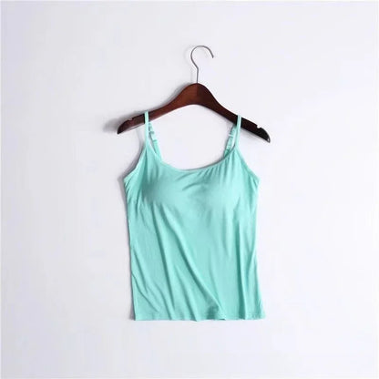 Women Cami Bra Top - Built-In Padded Bra Camisole Vest for Sleepwear, Home Wear & Casual Style