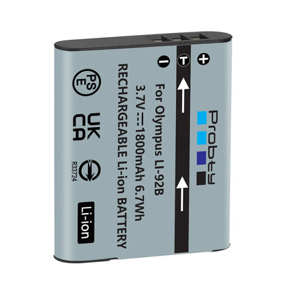Li-90B / Li-92B Battery & Charger for Olympus Tough TG Series & SP-100 Cameras