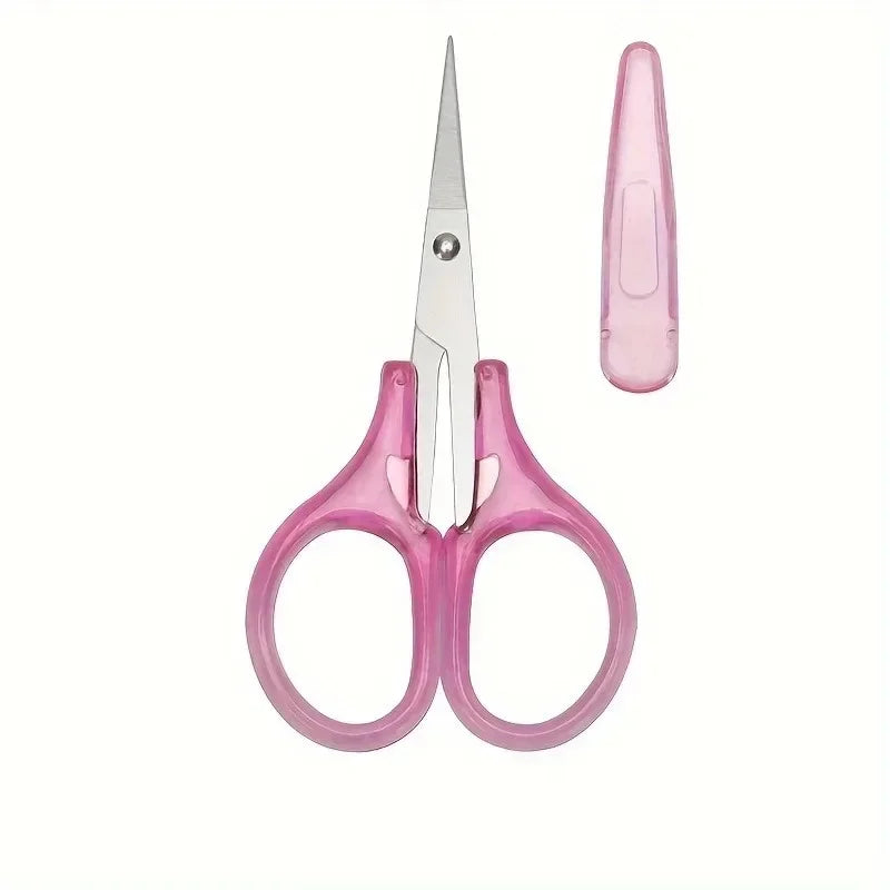 Compact Precision Craft Scissors - Sharp Stainless Steel Blades with Protective Cap for Travel, Stationery & DIY Projects