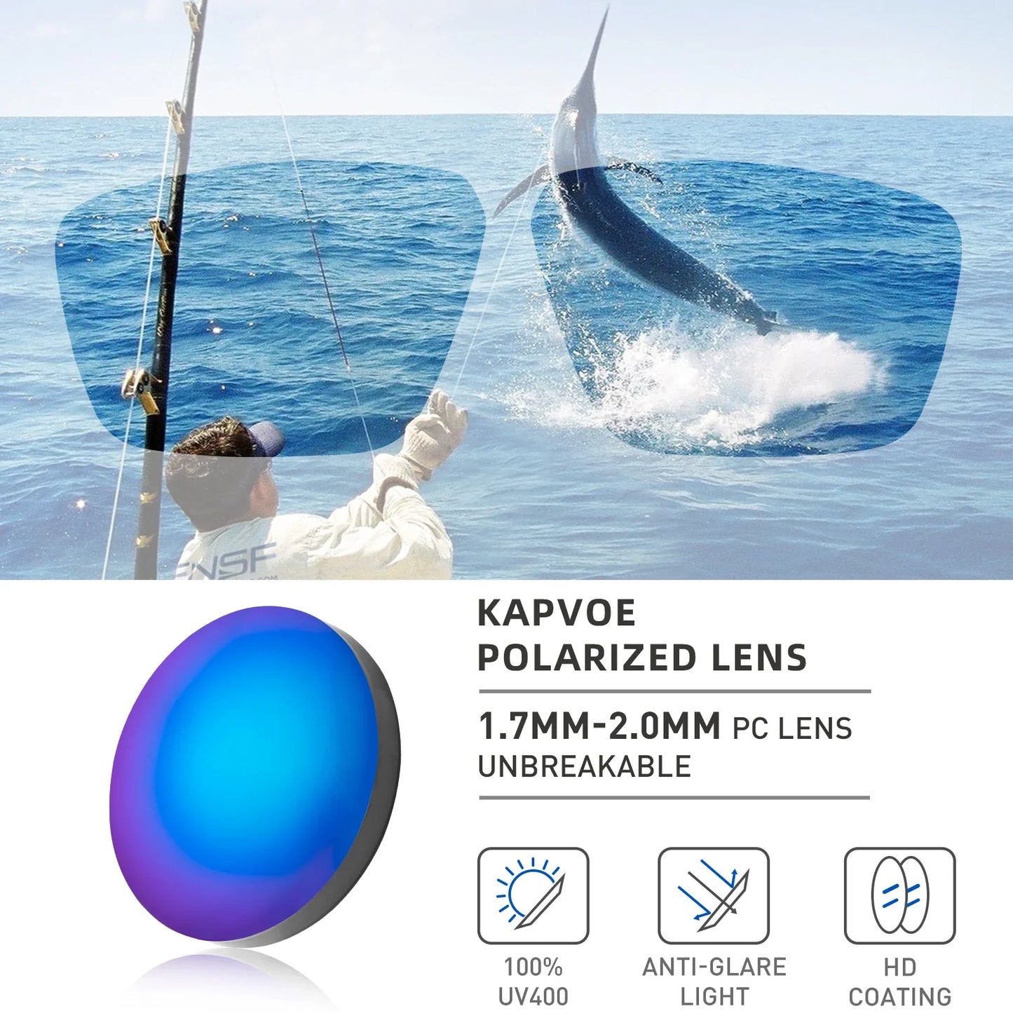 KAPVOE Polarized Sunglasses – Men & Women Fishing, Hiking, Driving, Cycling, and Sports Eyewear