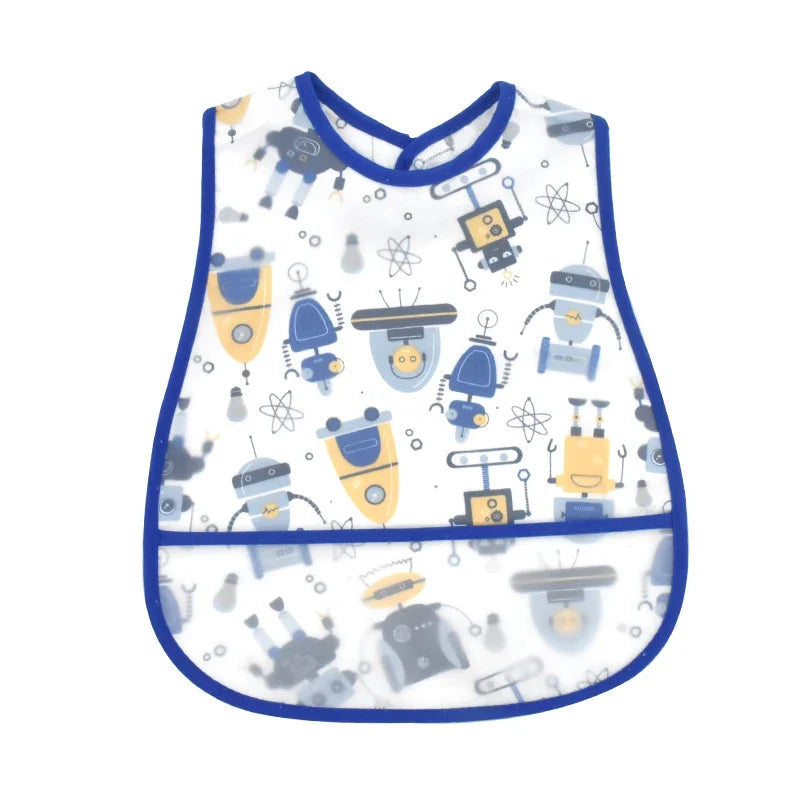 Adjustable Baby Bibs - Waterproof EVA Cotton Cartoon Feeding Bibs with Burp Cloth for Boys & Girls