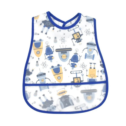 Adjustable Baby Bibs - Waterproof EVA Cotton Cartoon Feeding Bibs with Burp Cloth for Boys & Girls