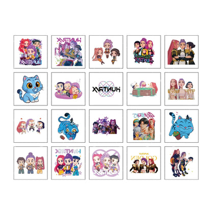 20PCS K-Pop Demon Hunters Temporary Tattoo Stickers – Cute Waterproof Cartoon Party & Christmas Gift