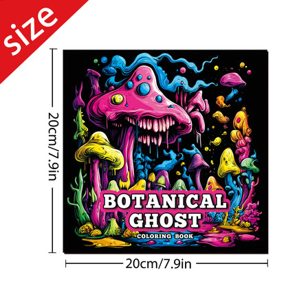 Botanical Ghost Adult Coloring Book 20 Pages - Elegant Pattern Art Book for Relaxation, Stress Relief & Creative Painting