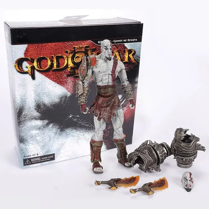 NECA God of War II Kratos 7-Inch Action Figure in Ares Armor with Blades - Classic Video Game Collectible Toy