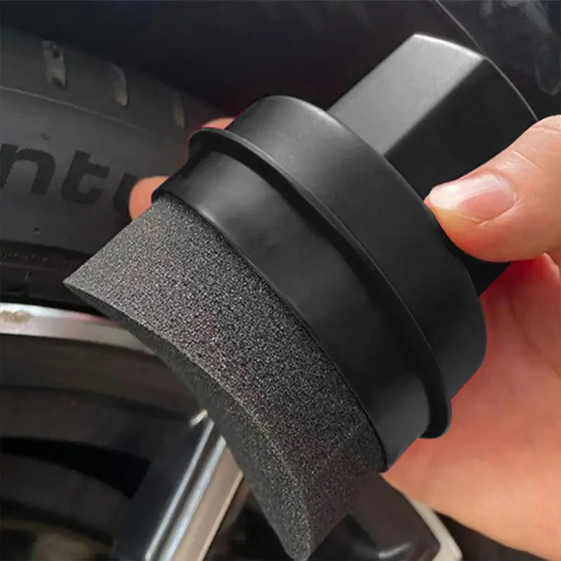 Car Tire Waxing Sponge – Curved Applicator Pad with Lid, Easy Waxing & Tire Cleaning Tool, Detailing Brush