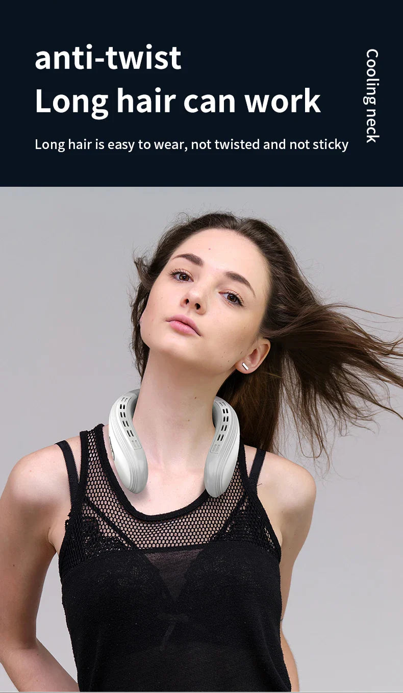 Portable Neck Fan 5200mAh – Rechargeable Wearable Semiconductor Cooling Fan, Personal Outdoor Neck Air Conditioner