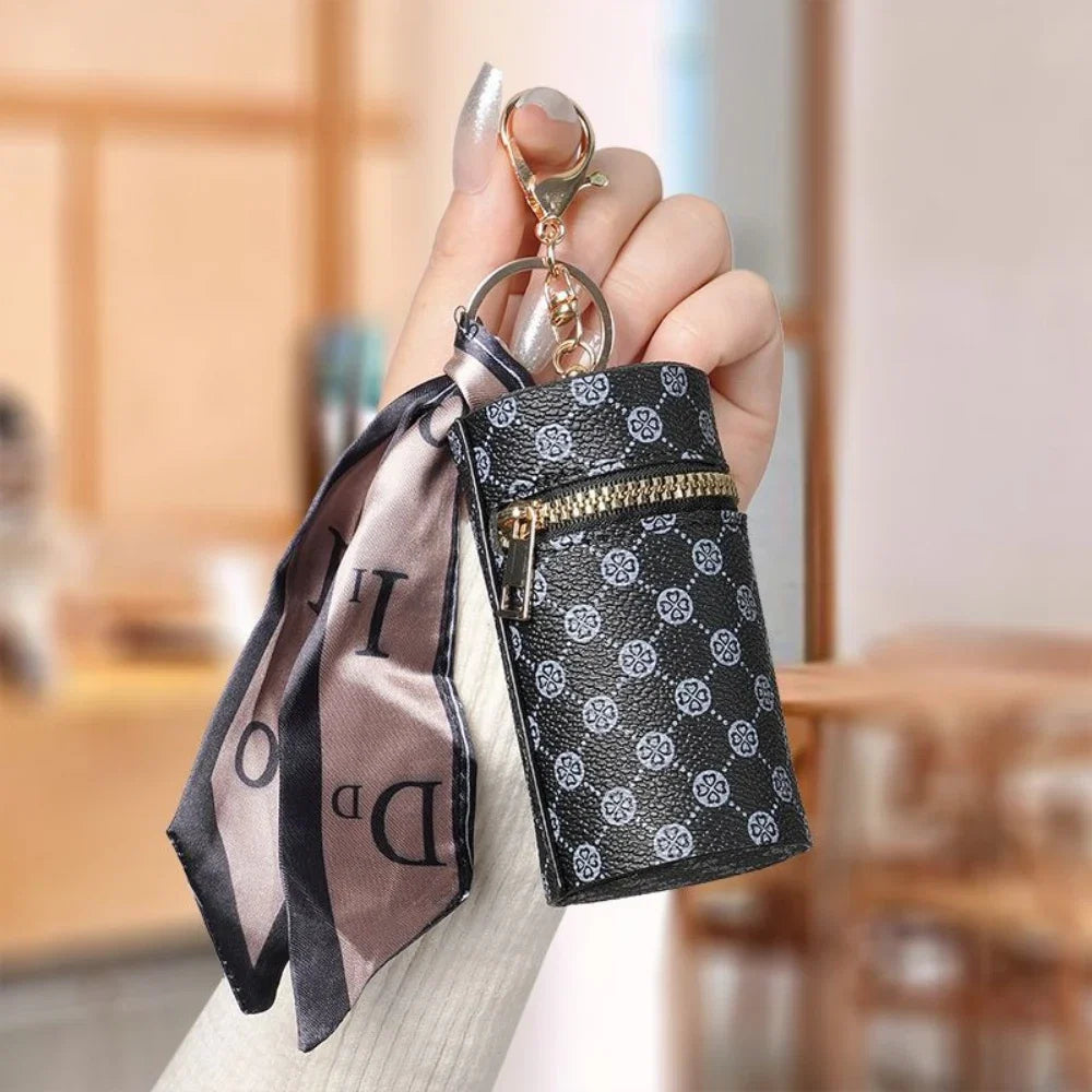 Luxury Mini Coin Purse Pendant - Retro Keychain Bag for Earbuds, Lipstick & Small Essentials