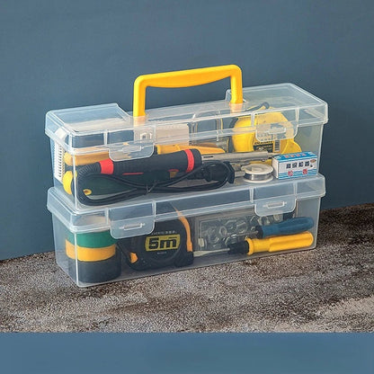 Multi-Compartment Tool Storage Box - Transparent Portable Organizer for Screws, Wrenches & Small Parts