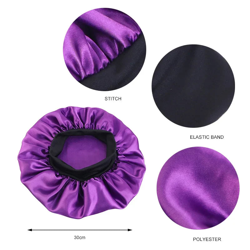 Men’s Silky Durag with Long Tail - Pirate Hat, Headband, Turban, Wave Cap, Unisex Satin Wig Cap with Elastic Band