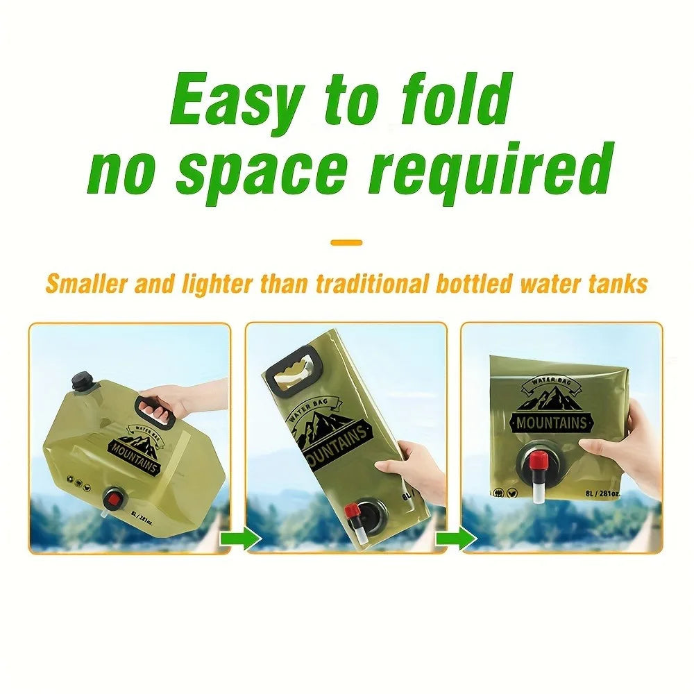 Collapsible Camping Water Container - Reusable Foldable Water Jug with Spout for Hiking & Outdoor Use