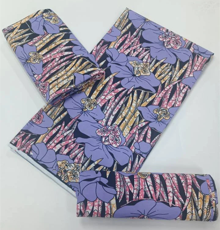 100% Cotton Ankara Fabric - High Quality African Print Batik Real Wax Pagne 6 Yards for Stylish Sewing