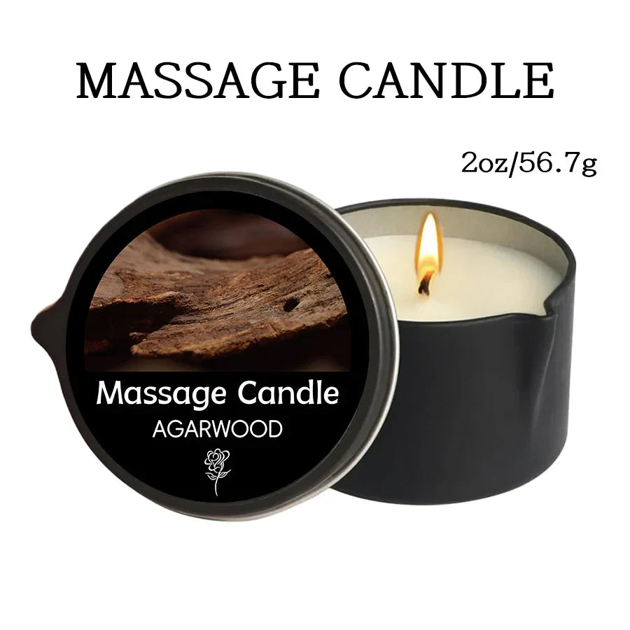 Massage Oil Candle – Aromatherapy Stress Relief Scented Candle for Skin Moisturizing & Spa Relaxation Luxury Home Wellness Candle