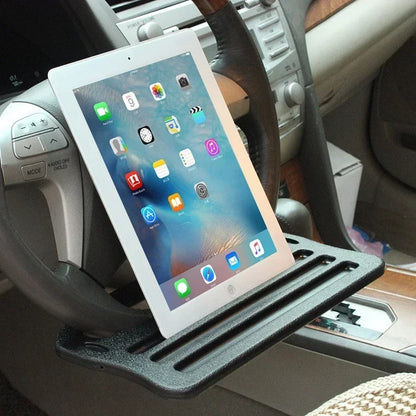 Portable Car Laptop Desk Mount Stand — Steering Wheel Tray Table for Work, Dining & Drinks