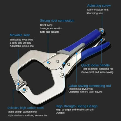 RUR Heavy-Duty C-Type Locking Pliers - Multi-Function Industrial Clamps for Woodworking & Repairs