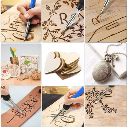 71PCS Wood Burning Tool Kit — Professional Pyrography Pen & Soldering Iron Set, Adjustable 200-450℃ for Wood Carving
