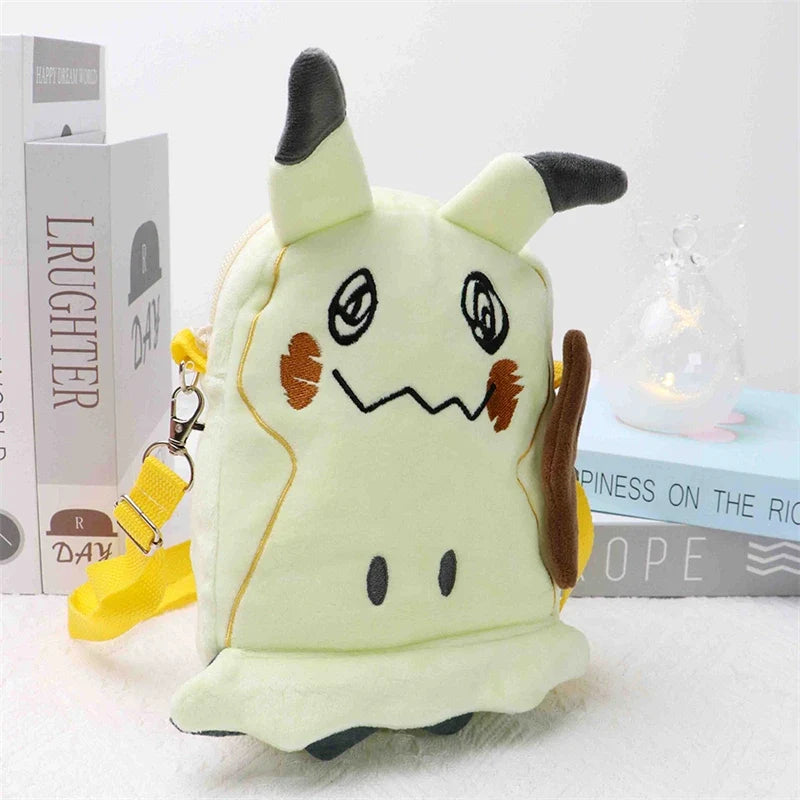 Pokemon Plush Shoulder Bag - Gengar Lucario Mimikyu Snorlax Pikachu Anime Kawaii Toy Gift for Kids