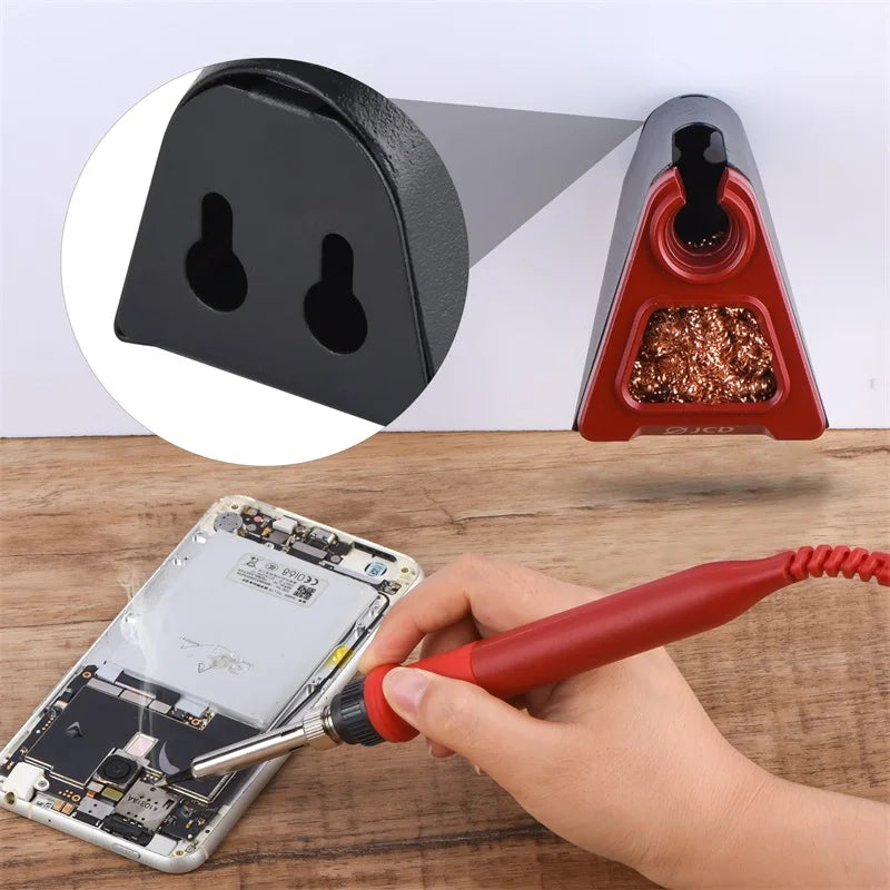 JCD 820 Aluminum Alloy Soldering Iron Stand – Electric Holder with Copper Cleaning Ball & RMA Flux