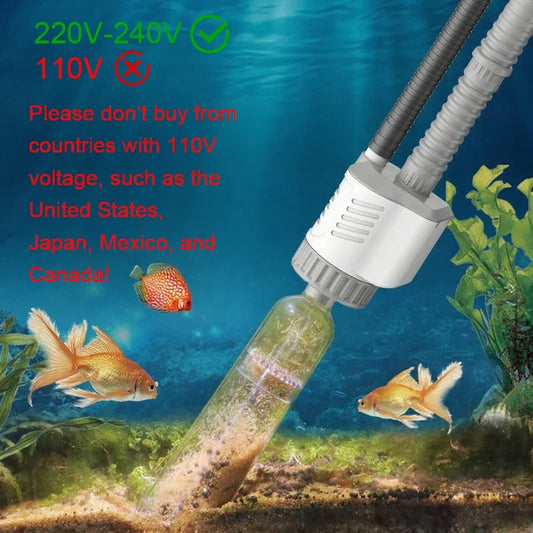 Electric Aquarium Water Change Pump - 30W Fish Tank Gravel Cleaner with Siphon Vacuum Filter for Easy Maintenance