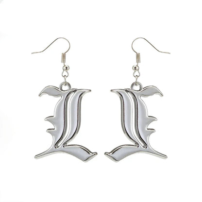 Death Note Anime Book Drop Earrings - Black L Cosplay Jewelry Birthday Gift
