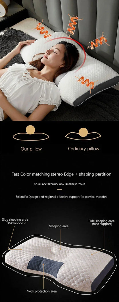 2024 Orthopedic Cervical Neck Pillow | Soybean Fiber Massage Sleep Pillow for Neck Support & Relaxation | SPA-Style Sleeping Aid