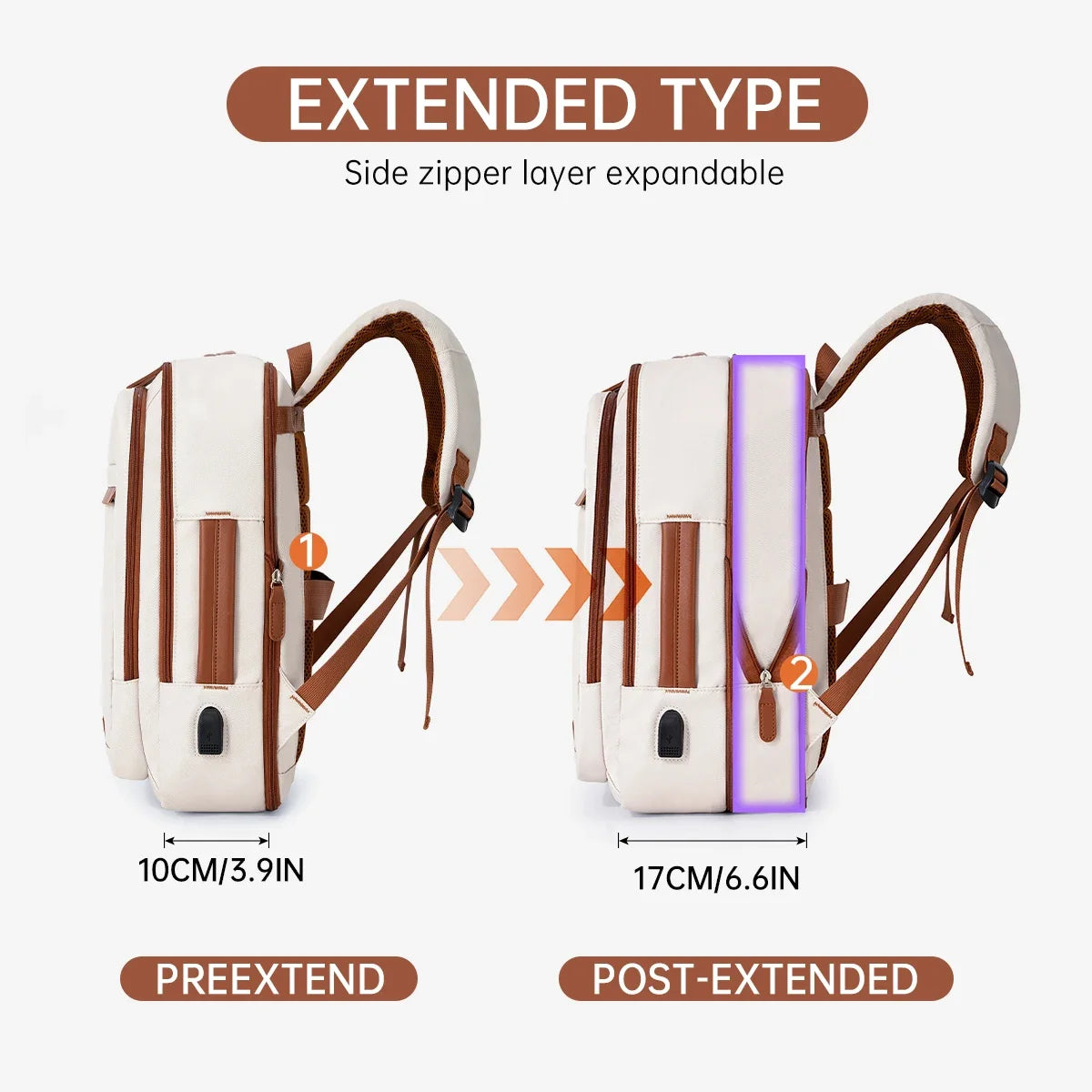 USB Rechargeable Laptop Backpack - Waterproof Large Capacity Unisex School & Travel Bag