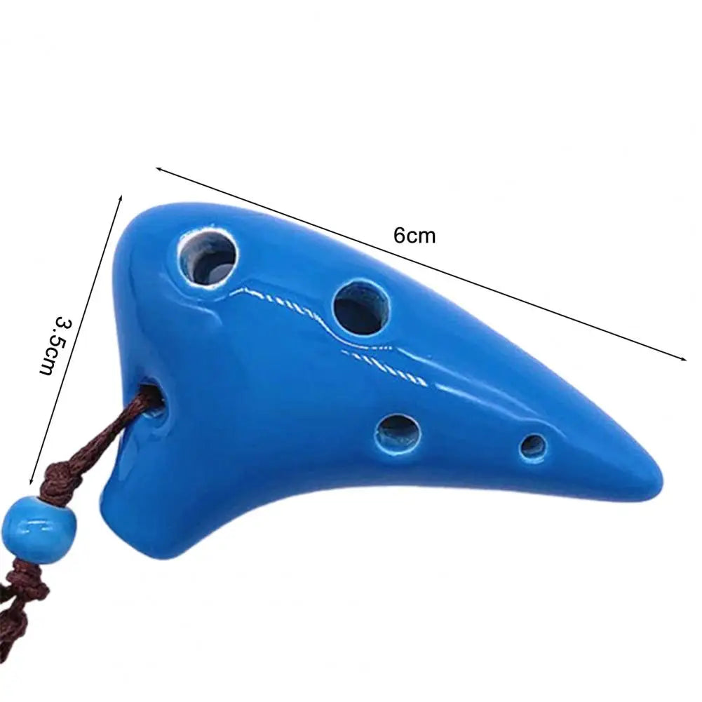 6 Hole Ceramic Ocarina - Mini Professional Musical Instrument with Lanyard and Music Score for Music Lovers