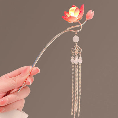 Luminous Antique Lantern Hairpin - Palace Tassel Hair Stick Jewelry for Women, Hanfu, Weddings and Parties