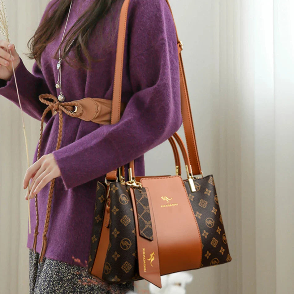 Luxury Women’s Leather Handbag – Large Capacity Shoulder & Crossbody Designer Bag