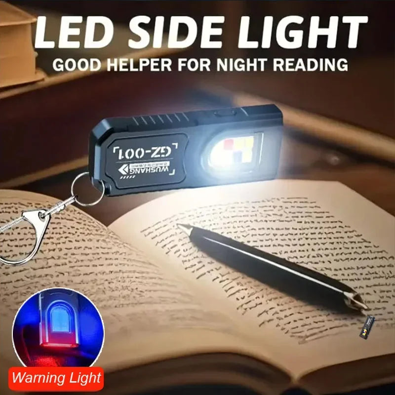 Mini COB LED Keychain Flashlight - USB C Rechargeable Waterproof Pocket Work Light for Camping, Walking & Outdoor Use