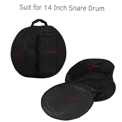 Compact Snare Drum Bag Backpack – Red Musical Instrument Case with Shoulder Strap and Exterior Pockets