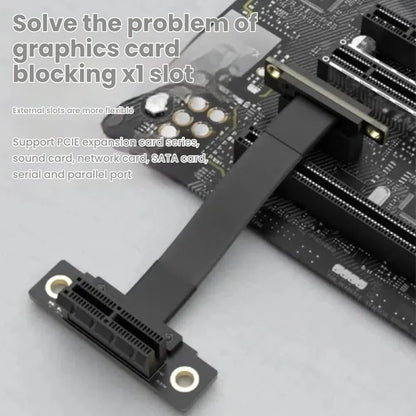TISHRIC PCIe 3.0 X1 Extension Cable - 5/10/15/20CM High Speed PCI Express Riser Cable with 90°/180° Right Angle Connector