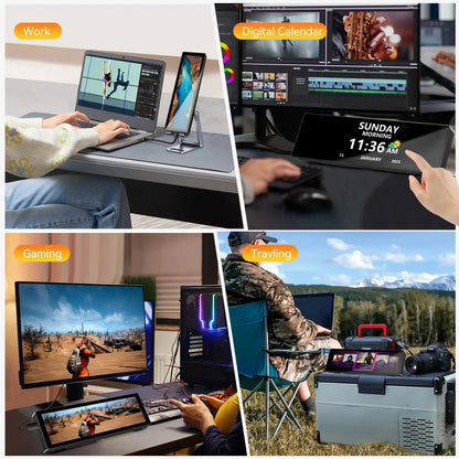 8.8 Inch HDMI Touch Screen Monitor – Long Wide Display with Case, PC Temperature Sensor Panel & Small Extender Monitor