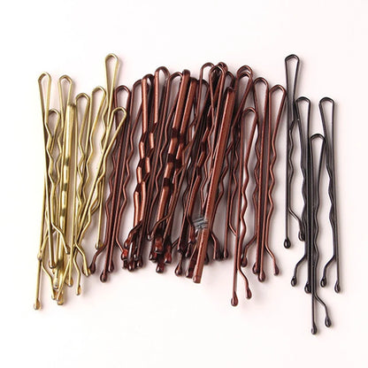 50Pcs Bobby Pin Hair Clips - Solid Grip Styling Pins for Women Girls Curly & Wavy Hairstyles