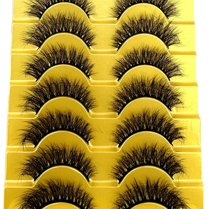 10 Pairs 3D Mink False Eyelashes – Natural Long & Short Fake Lashes Makeup Kit (38 Styles)