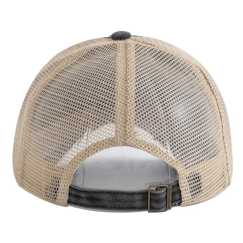 Unisex Washed Cotton Trucker Hat - Multi Color Casual Baseball Cap for Men & Women