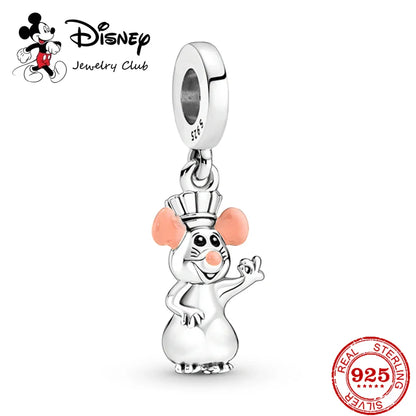 New 925 Sterling Silver Mickey Minnie Vinnie Charm – Beaded Fit for Original Pendant Bracelet, DIY Ladies Jewelry