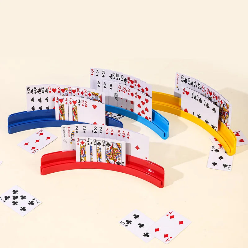Plastic Poker Card Stand Holder - Creative Playing Card Support Clip Base for Easy Hands-Free Board Games