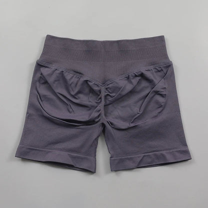 Impact Seamless Scrunch Bum Yoga Shorts – Low Ribbed Waistband, High Stretch Workout & Running Gym Shorts